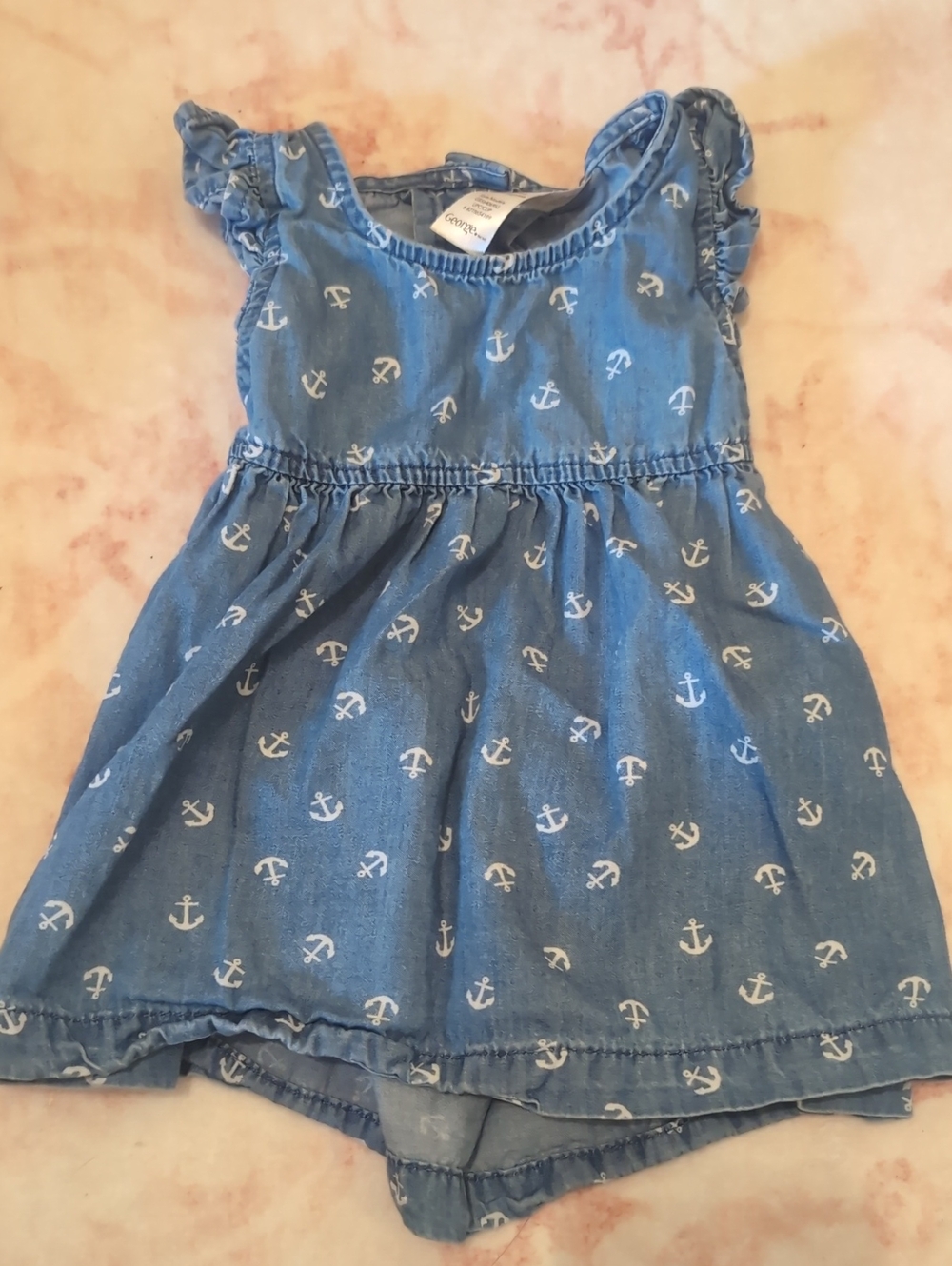 Blue Anchor Chambray Sundress